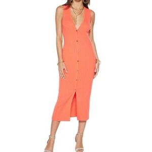 Ramy Brook Simon Ribbed Knit Midi Dress